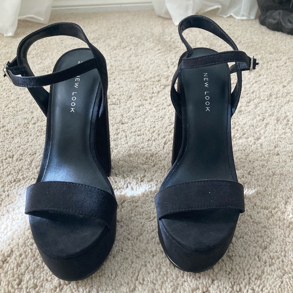 Black Suede Platform Heels size